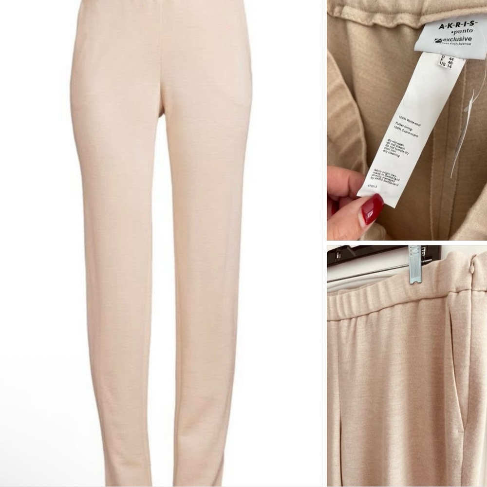 NWT! Akris Punto Mike Wool Joggers/Trausers size 14